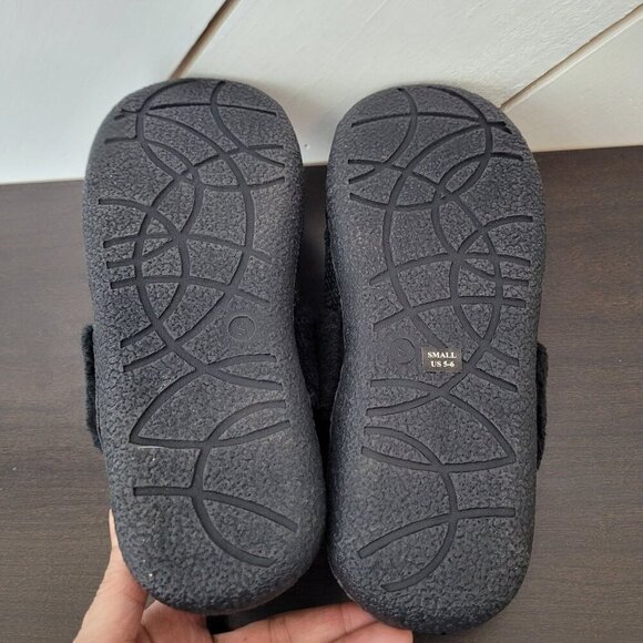 NEW Easy Spirit Womens Size 5-6 S Faux Fur Lined Slip-On Slippers Sparkle Black - Picture 7 of 8
